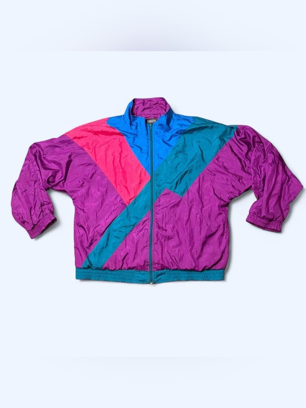 80s Retro Purple Windbreaker Jacket by Cabazon!